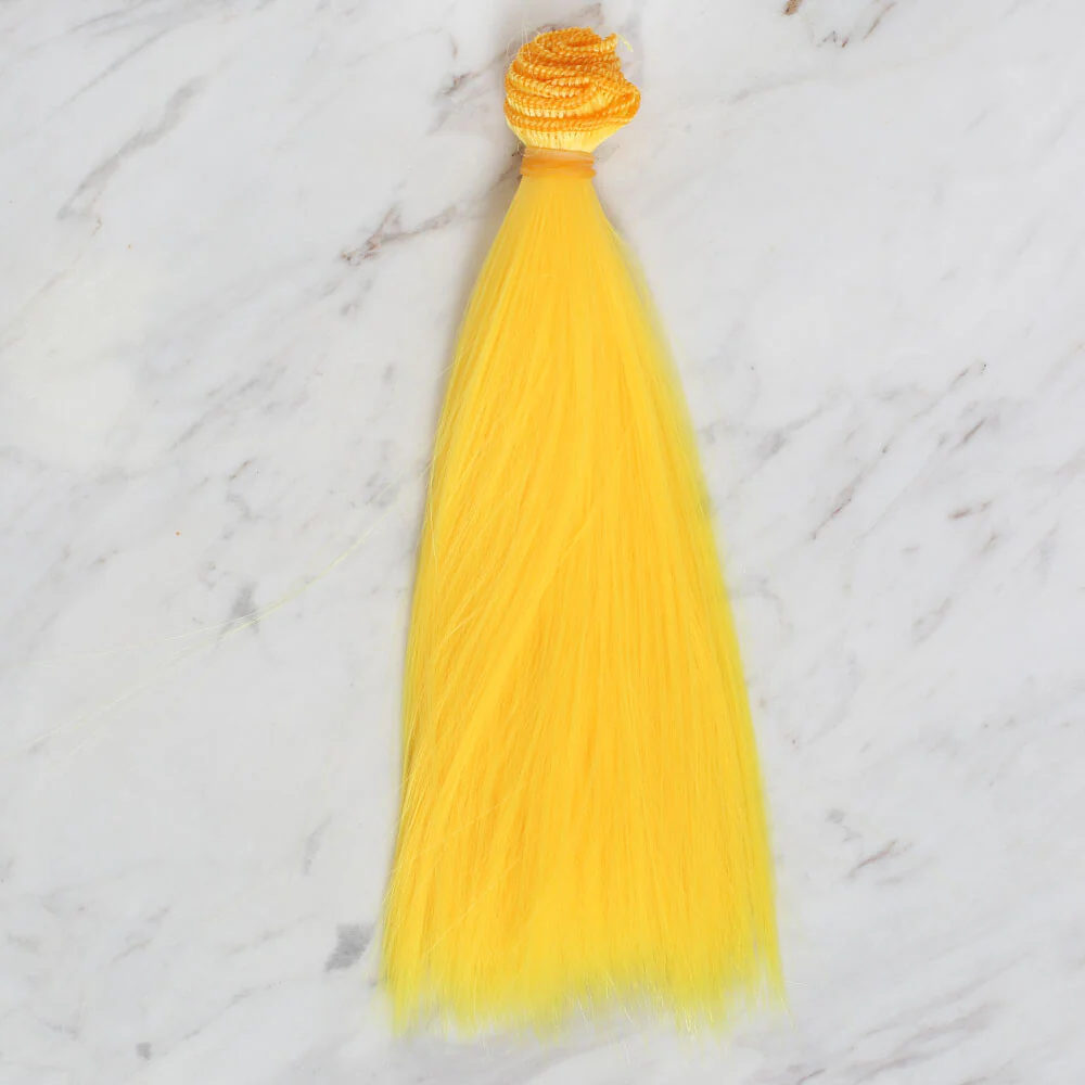 Loren Crafts Synthetic Doll Hair, Straight Yellow - Image 2