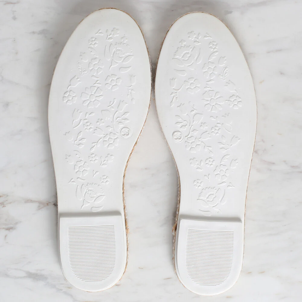 Loren Espadrille / Shoe Sole Narrow Straw Size:36 (US 5), White - Image 2