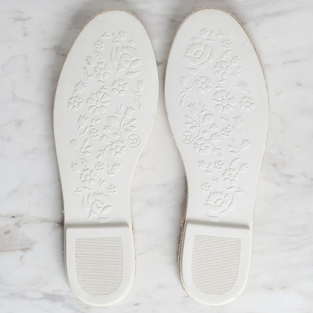 Loren Espadrille / Shoe Sole Narrow Straw Size:37 (US 6.5) White - Image 2