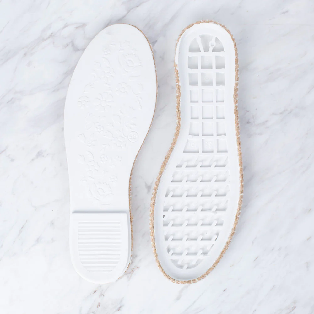 Loren Espadrille / Shoe Sole Narrow Straw Size:38 (US 7.5) White