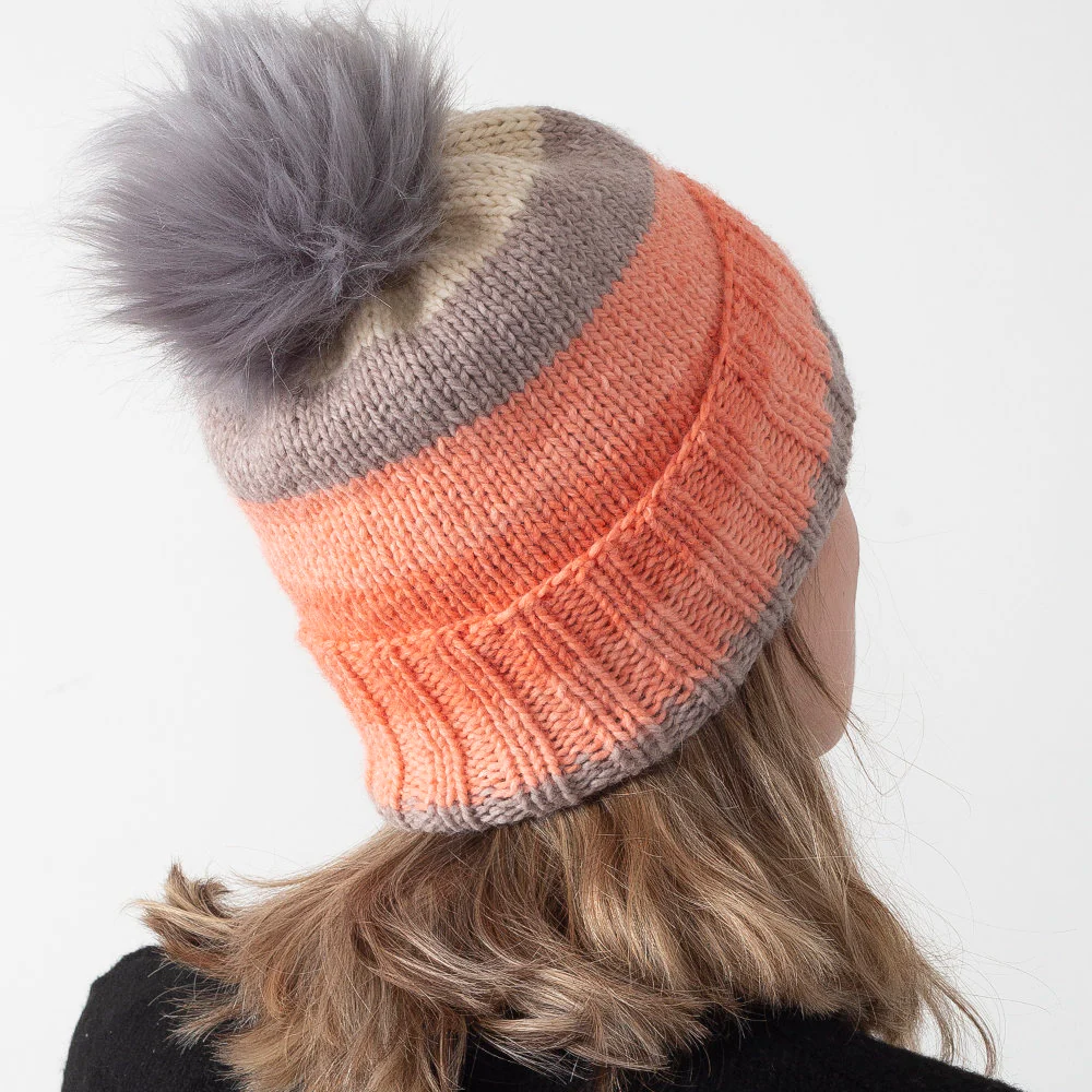Loren Faux Fur Pom Pom, Mink Color - Image 4