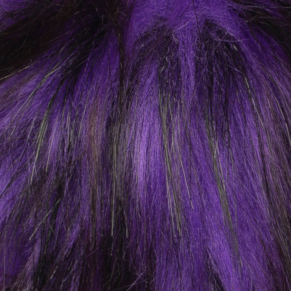 Loren Faux Fur Pom Pom, Multi Purple - Image 2