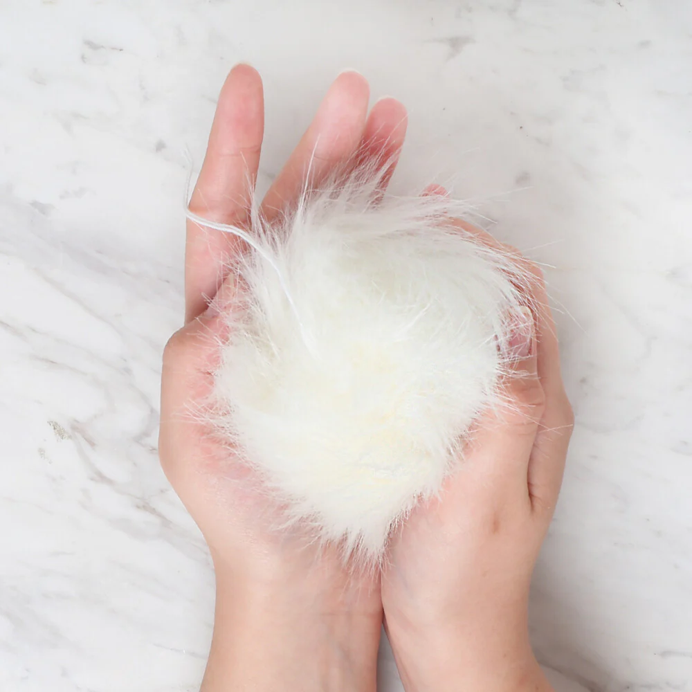 Loren Faux Pom Pom, Fuchsia - Image 2