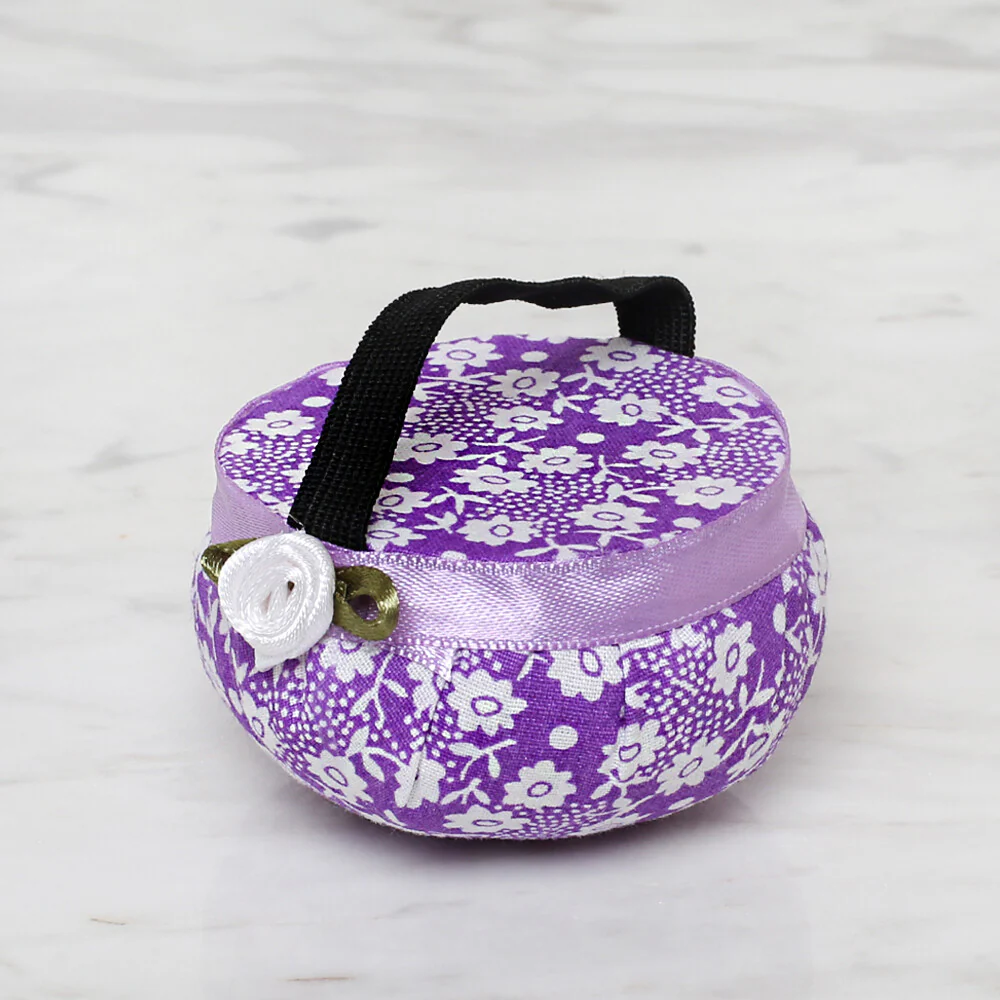Loren Flower Patterned Arm Pincushion, Purple - Image 2