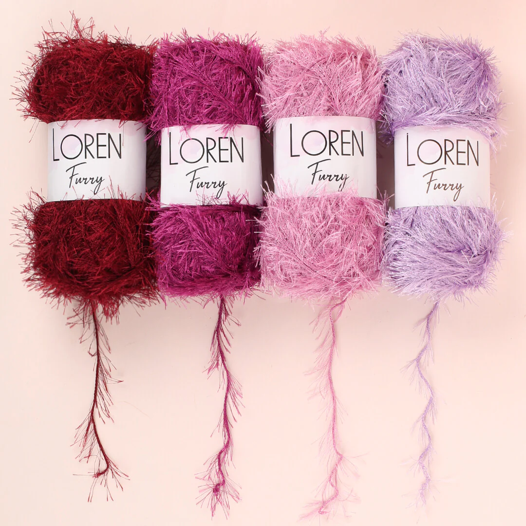 Loren Furry Knitting Yarn, Navy Blue - RF005 - Image 4