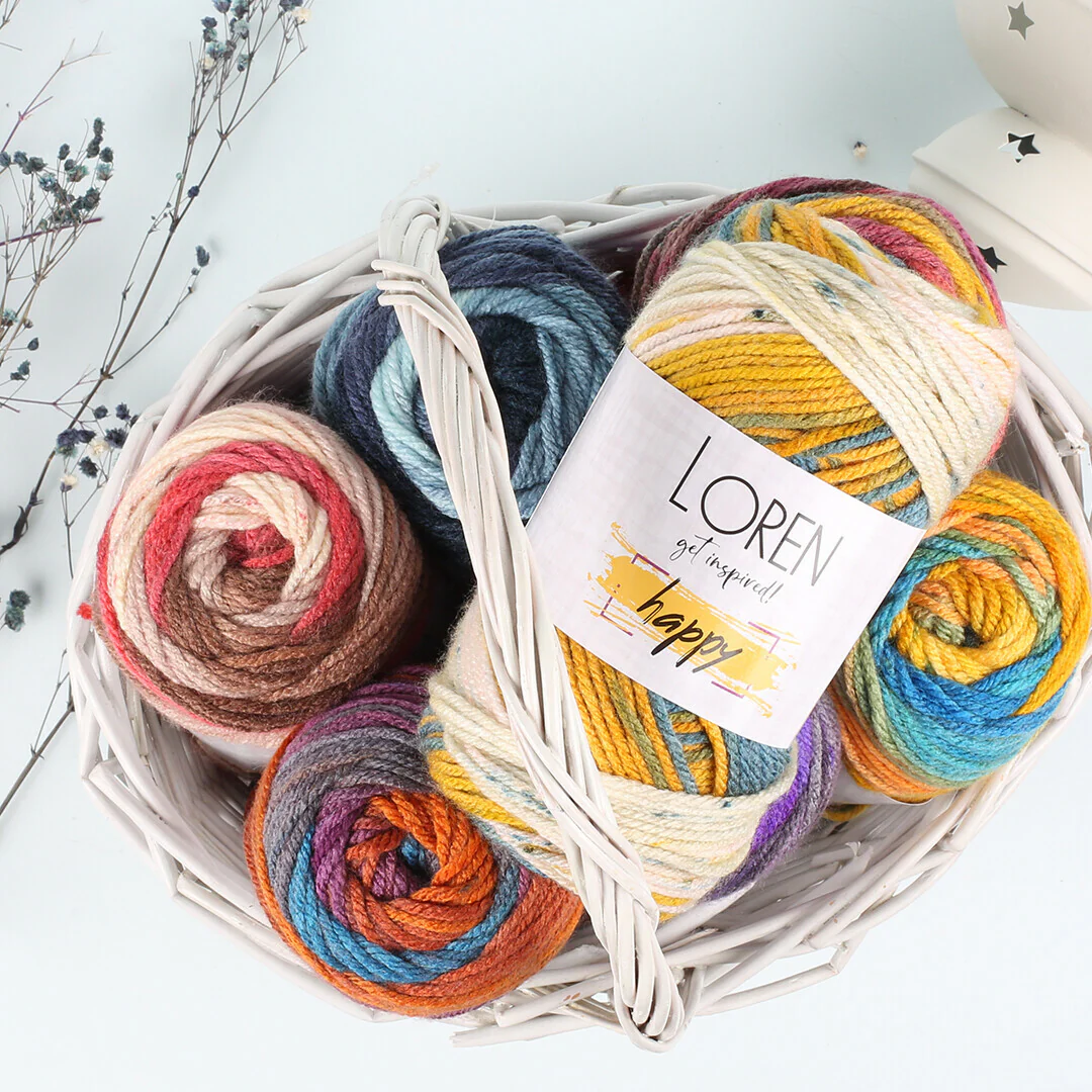 Loren Happy Knitting Yarn, Variegated - RH014 - Image 4