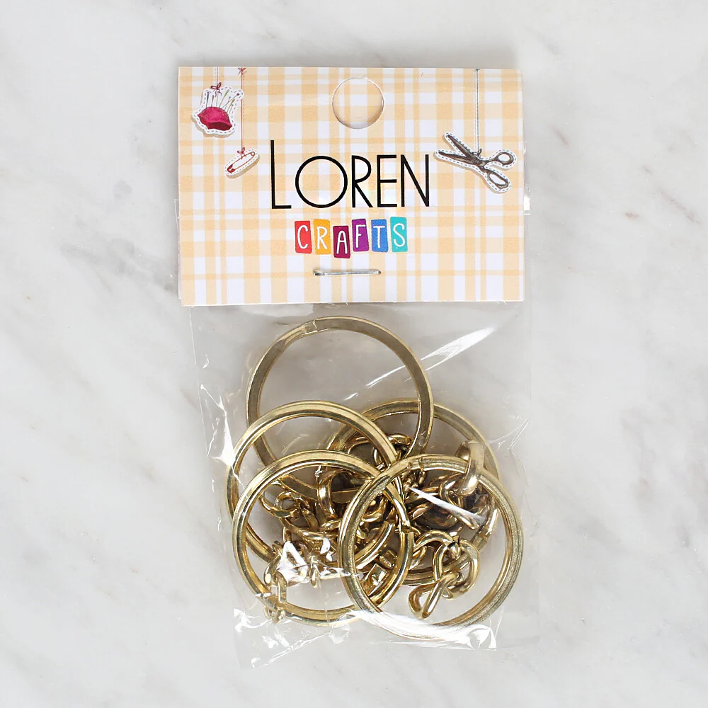 Loren Keychain (5 pcs), Antique Gold - Image 2