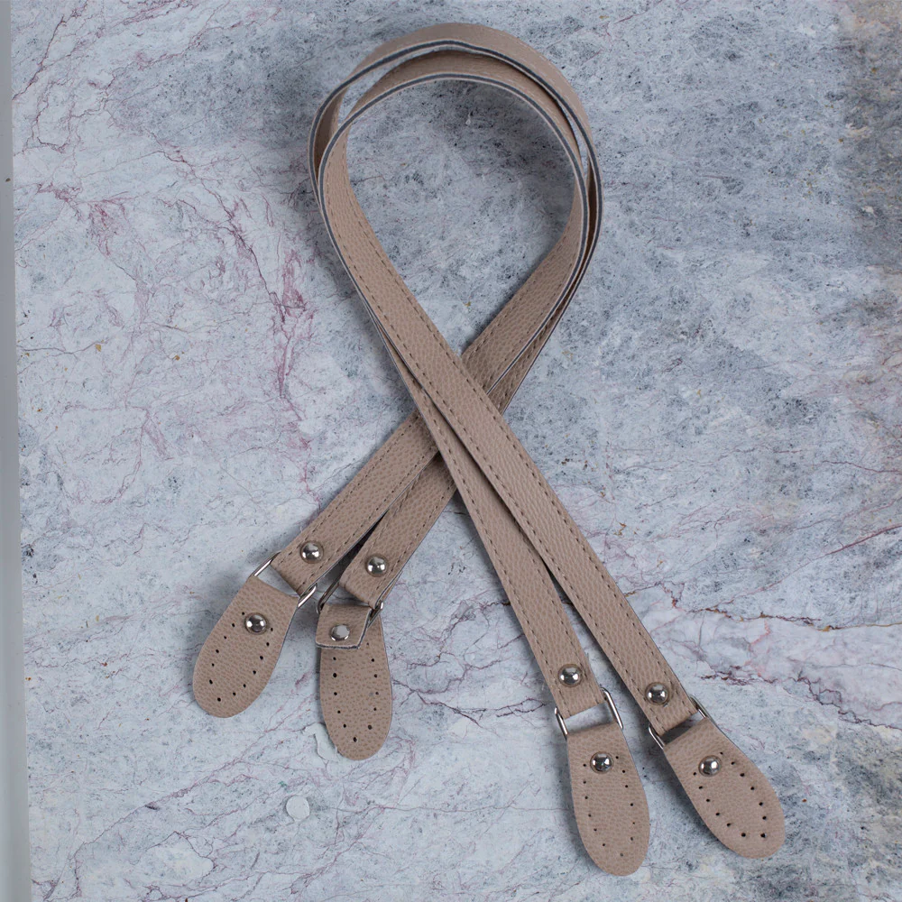 Loren Leather Bag Handle, Beige