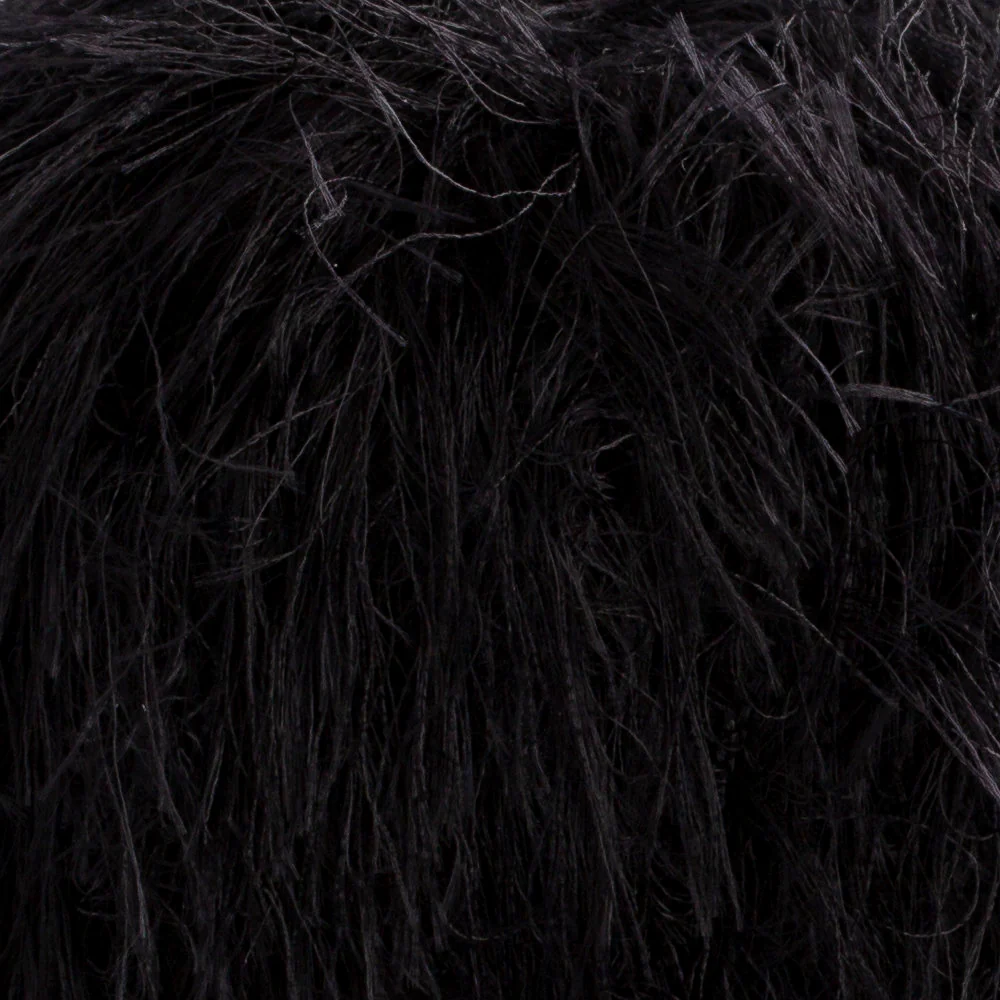 Loren Luna Eyelash Yarn, Black - R004 - Image 2