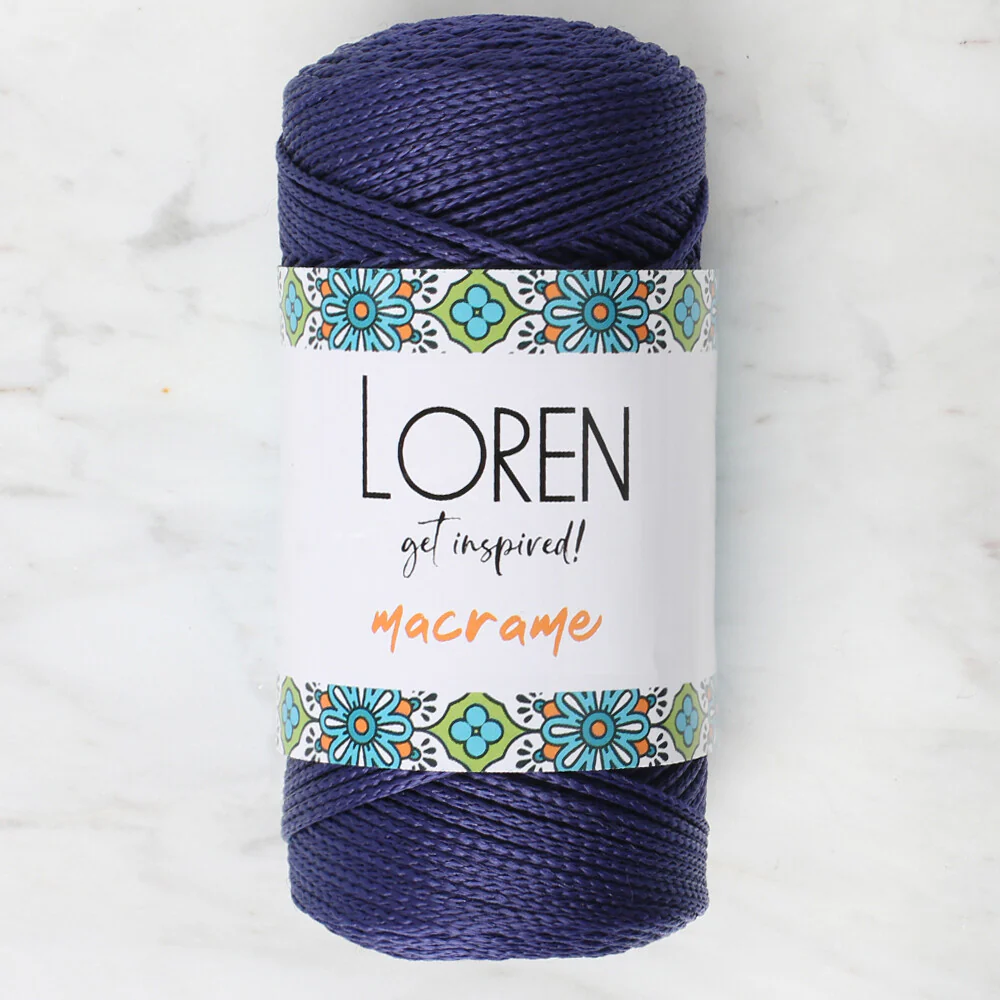 Loren Macrame Knitting Yarn, Navy Blue - RM 0262