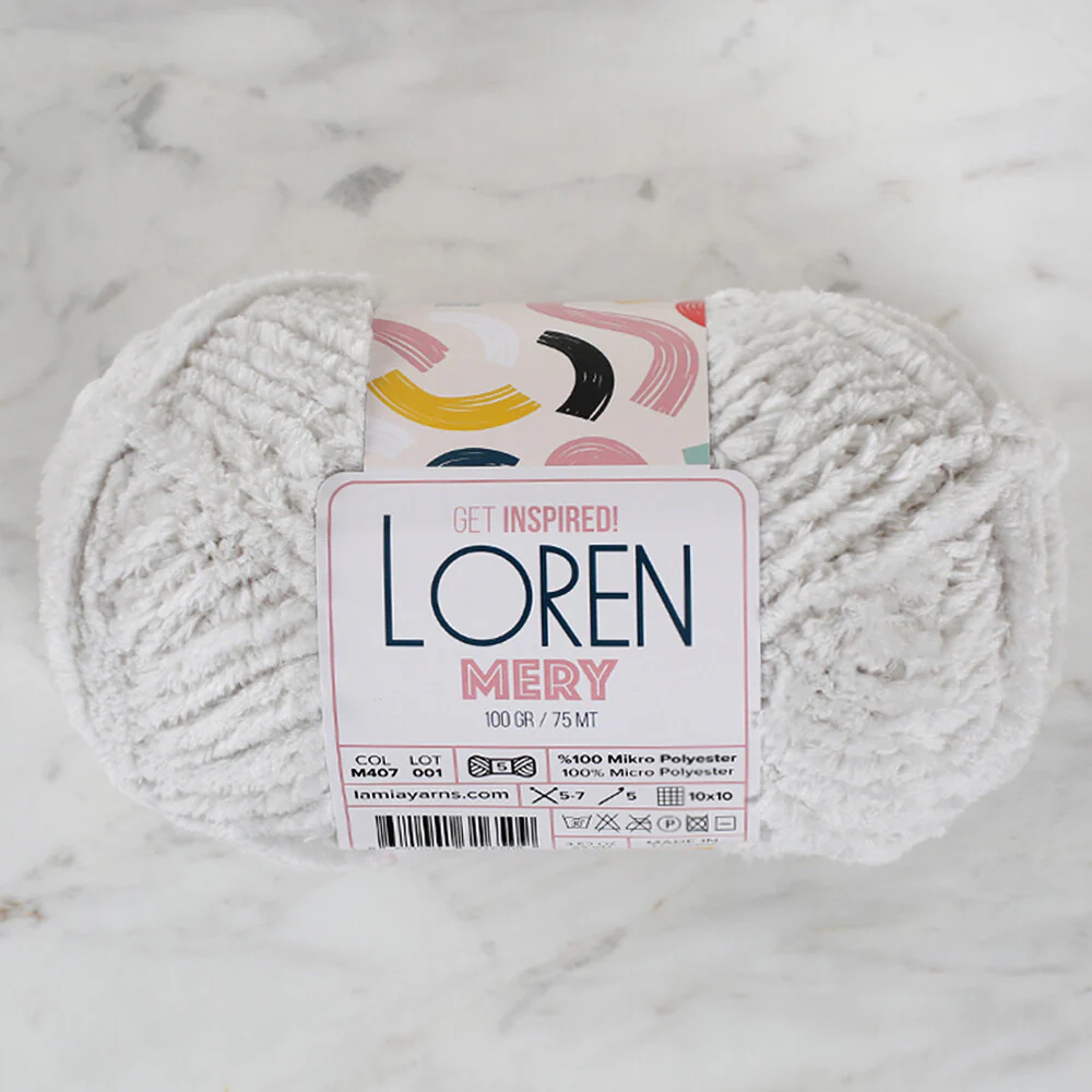 Loren Mery Yarn, Grey - M407 - Image 2