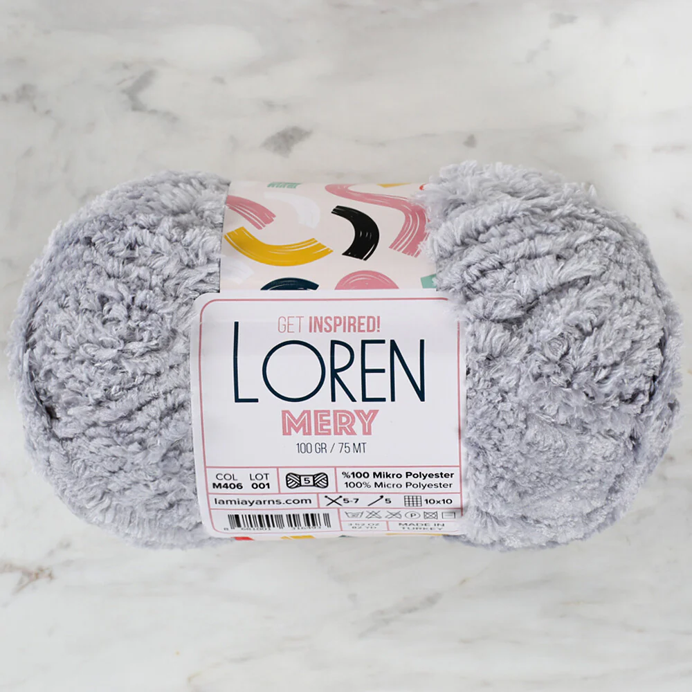 Loren Mery Yarn, Light Grey - M406 - Image 2