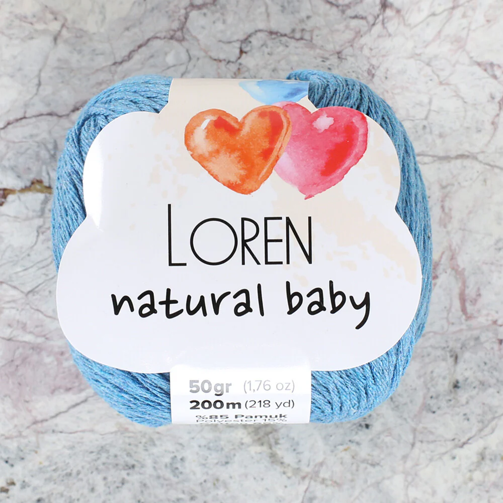 Loren Natural Baby Yarn, Blue - R054