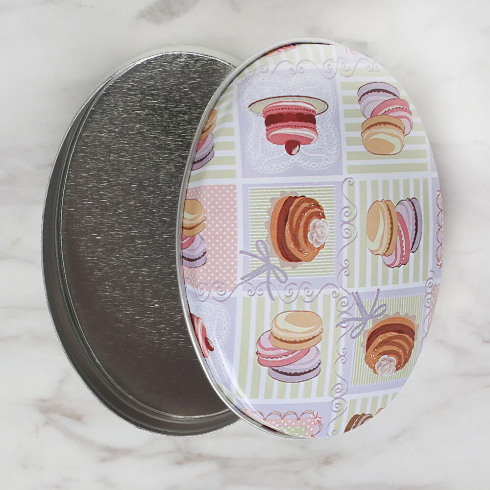 Nas Oval Shaped Tin Storage Box - Image 2