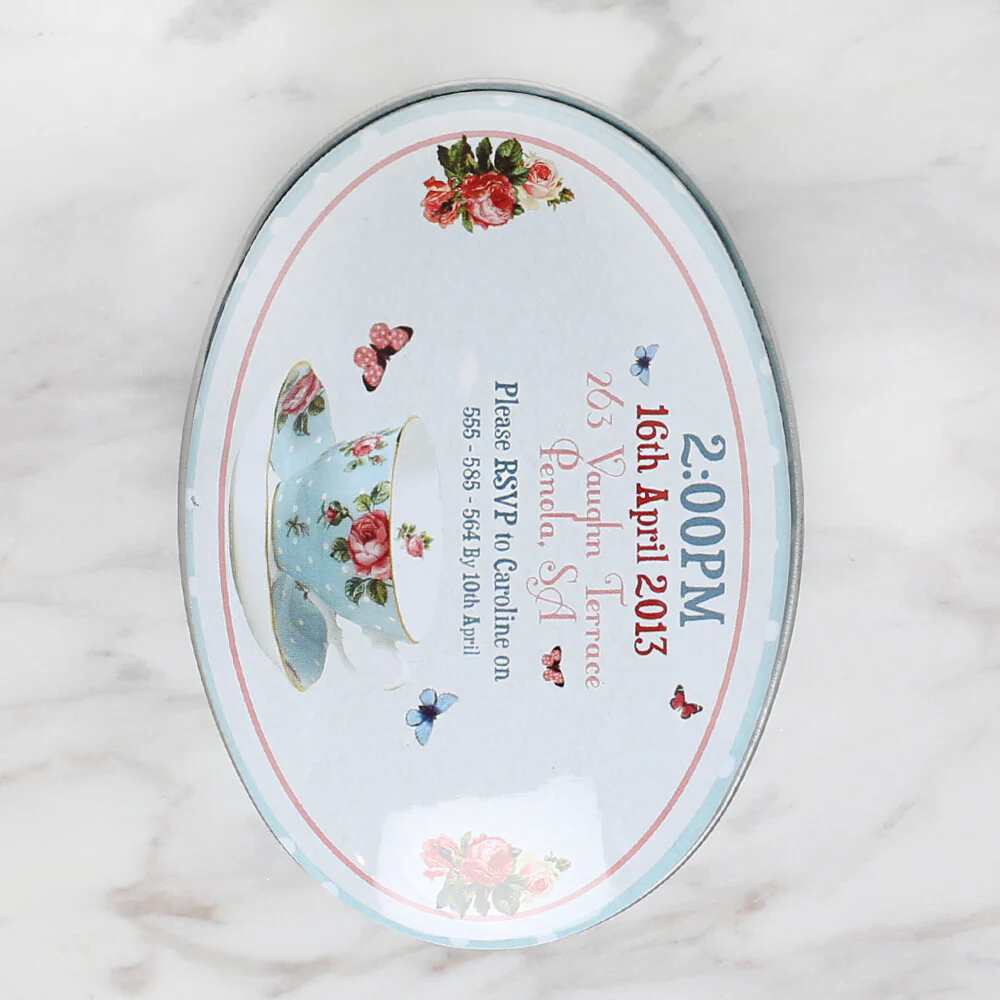 Nas Oval Shaped Tin Storage Box