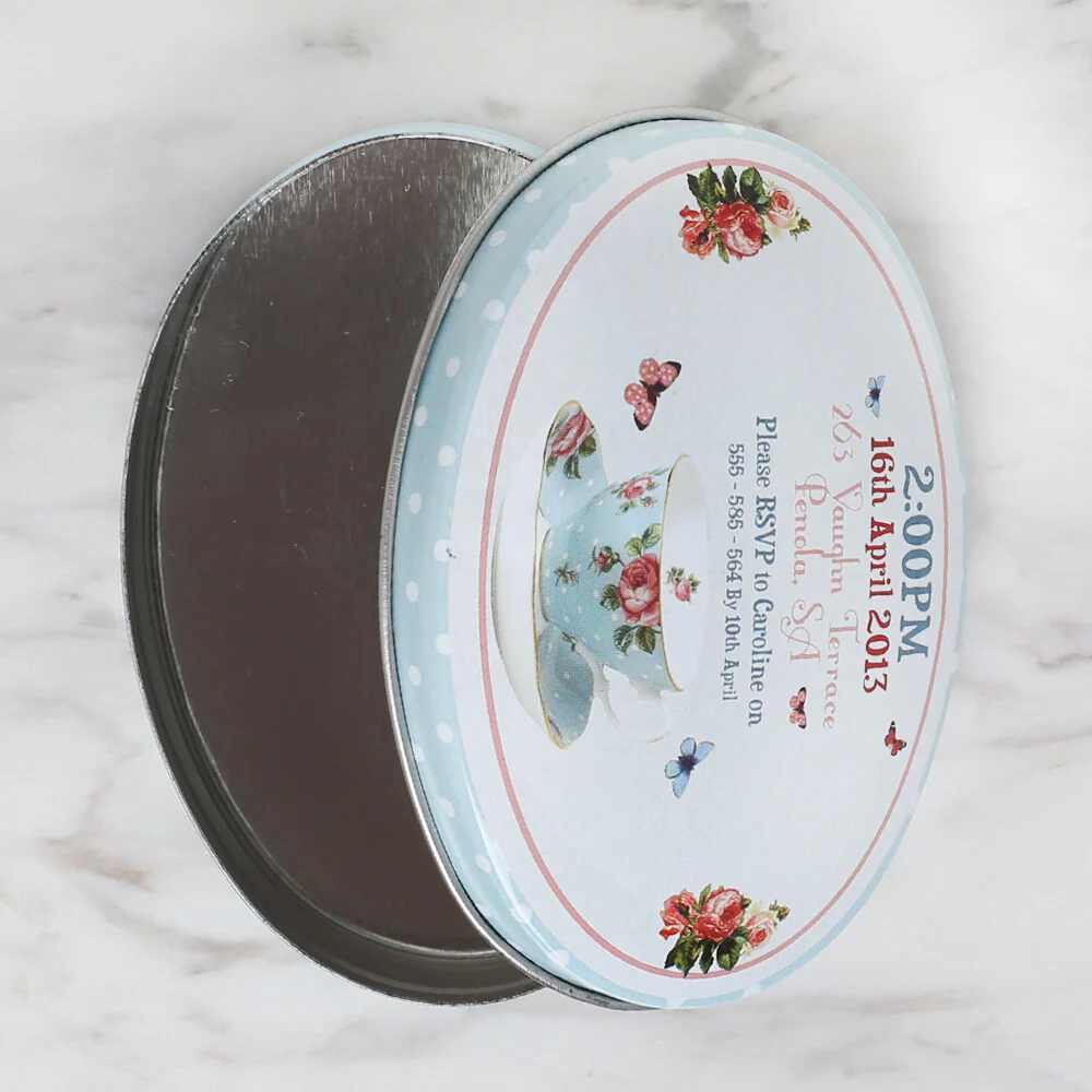 Nas Oval Shaped Tin Storage Box - Image 2