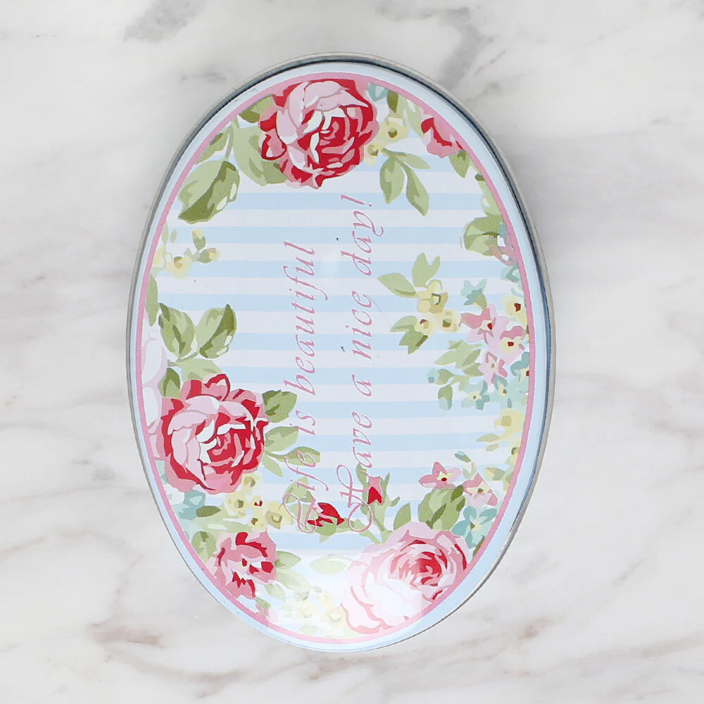 Nas Oval Shaped Tin Storage Box