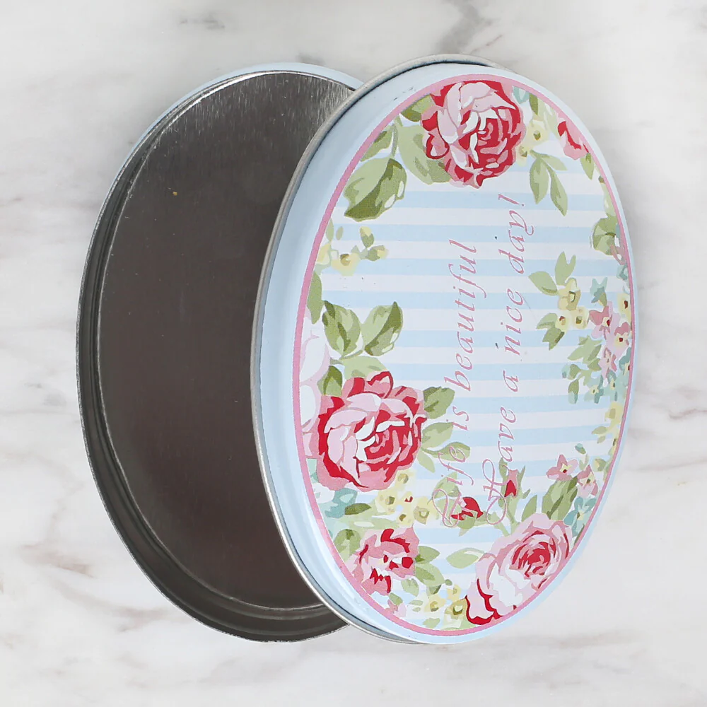 Nas Oval Shaped Tin Storage Box - Image 2
