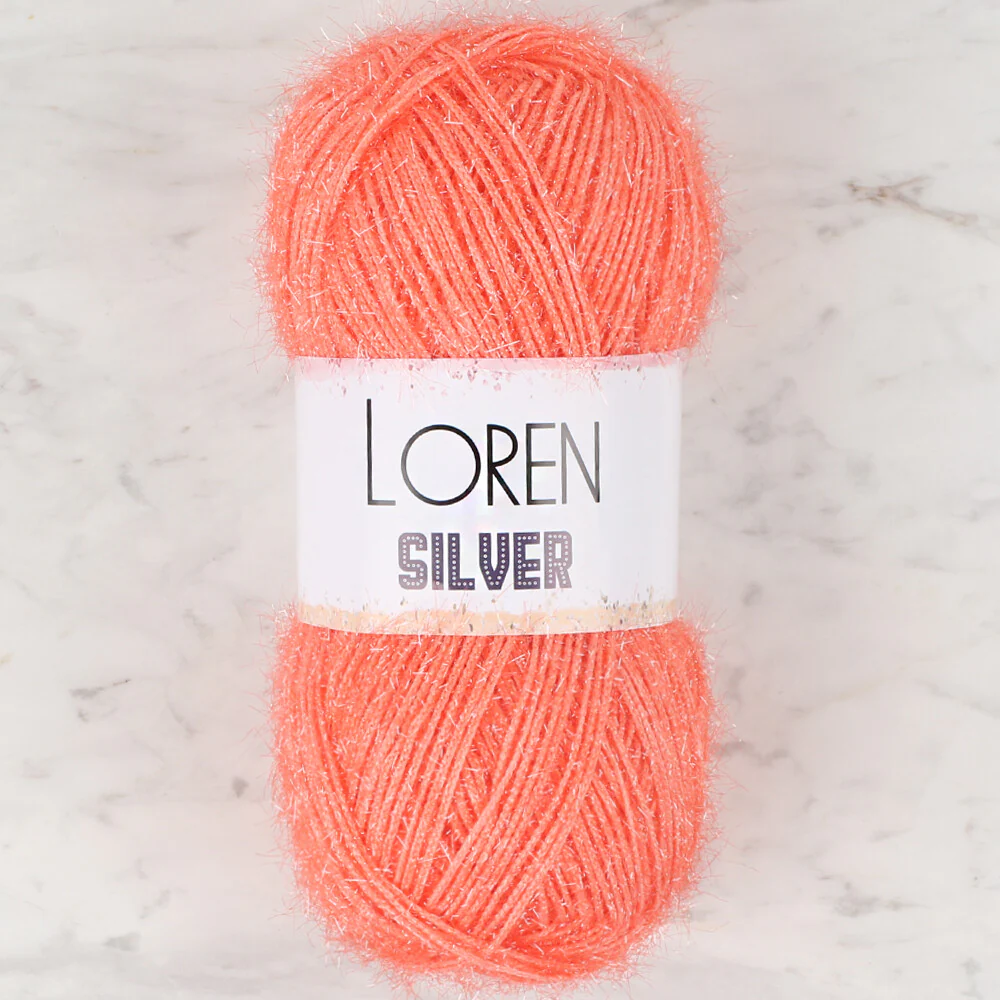 Loren Silver Knitting Yarn, Orange - RS0019