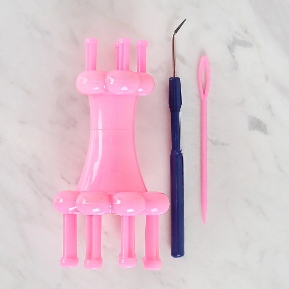 Loren Small Size Spool Loom, Pink