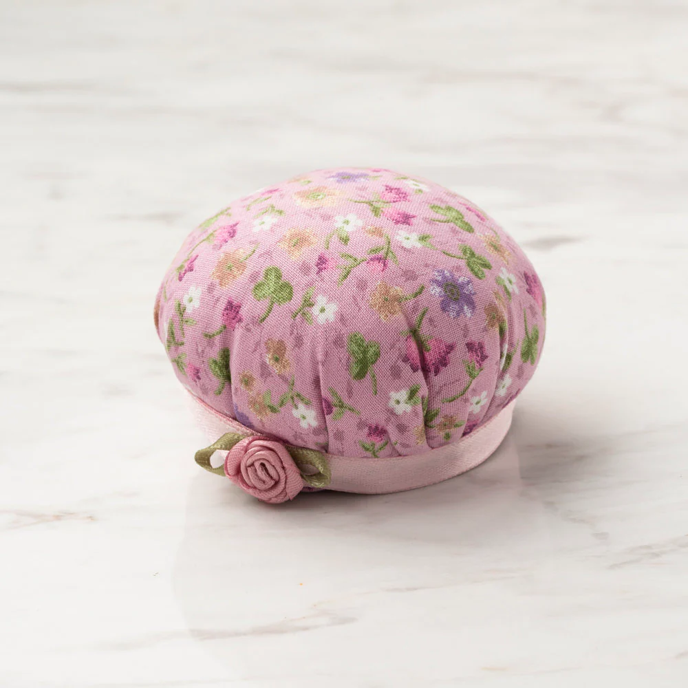 Loren Wrist Pincushion, Lilac Flowers
