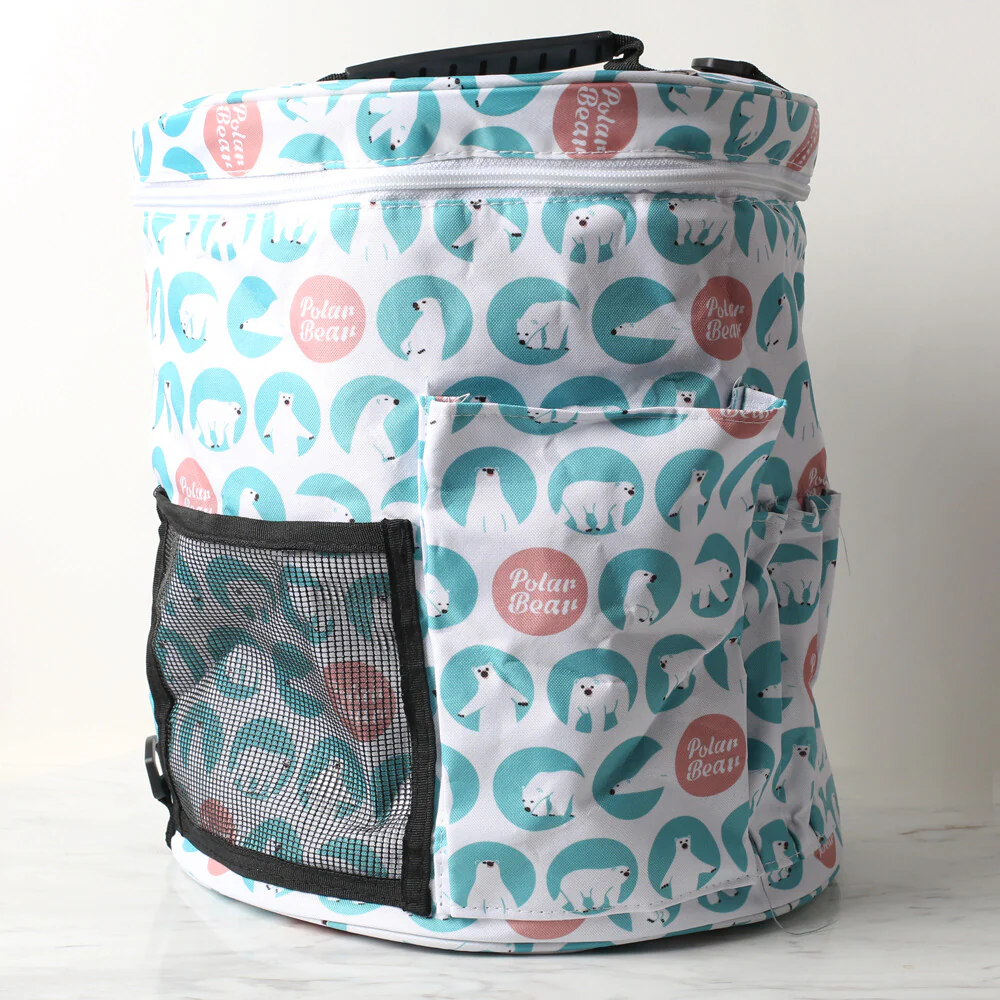 Loren Yarn Storage Knitting Patterned Tote Organizer Bag - Polar Bear- EB018 C2 - Image 4