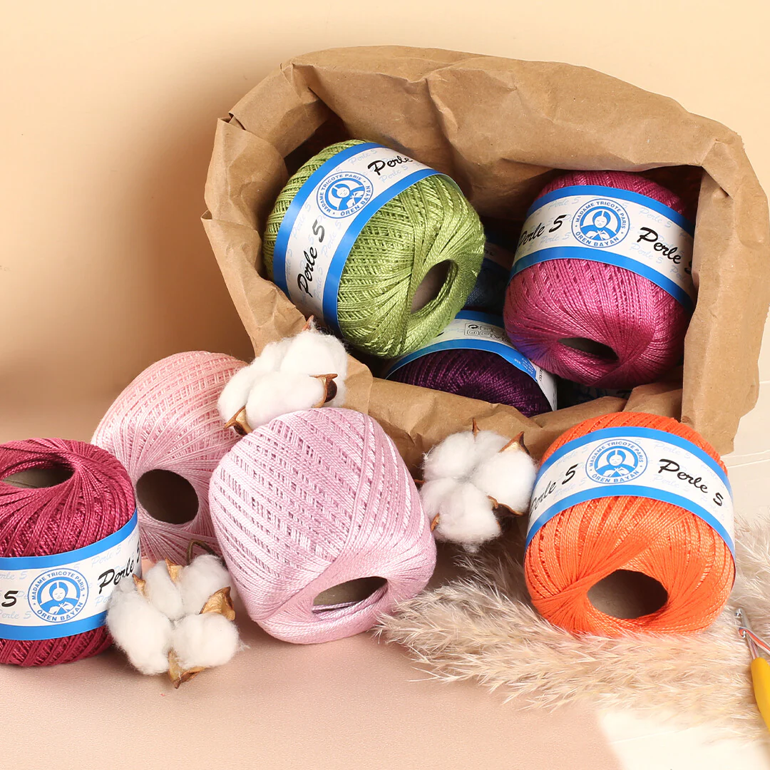 Madame Tricote Paris 5/2 Perle No:5 Lace Thread, Aubergine - 5550 - Image 3
