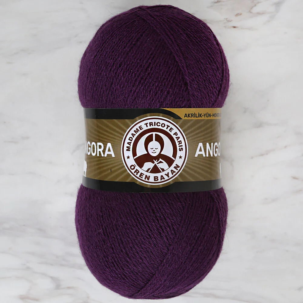 Madame Tricote Paris Angora Knitting Yarn, Aubergine - 060