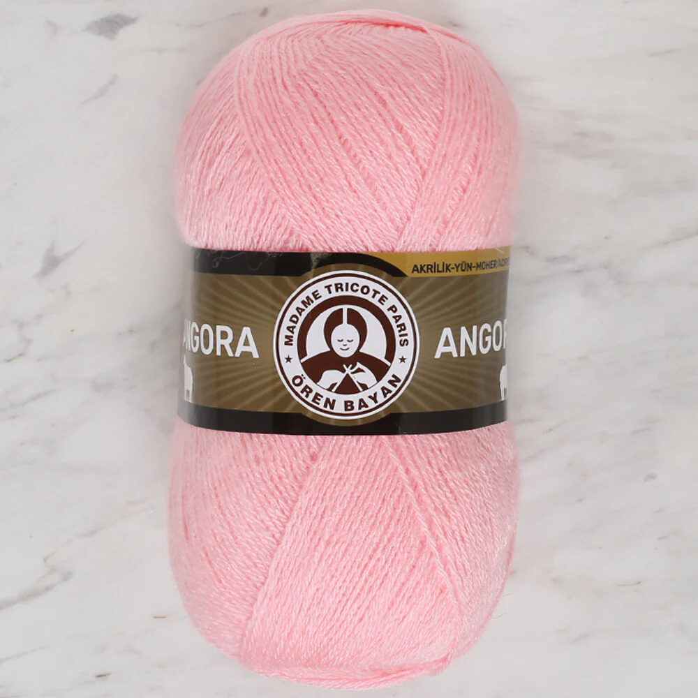 Madame Tricote Paris Angora Knitting Yarn, Baby Pink - 039