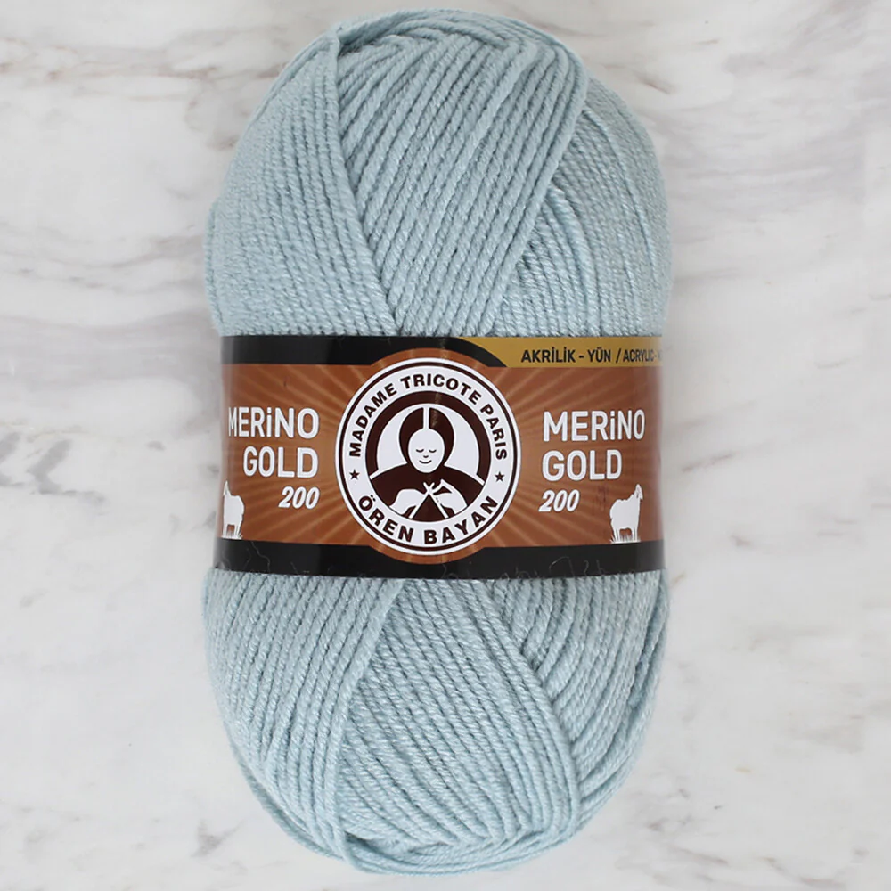 Madame Tricote Paris Merino Gold 200 Knitting Yarn, Light Blue - 135