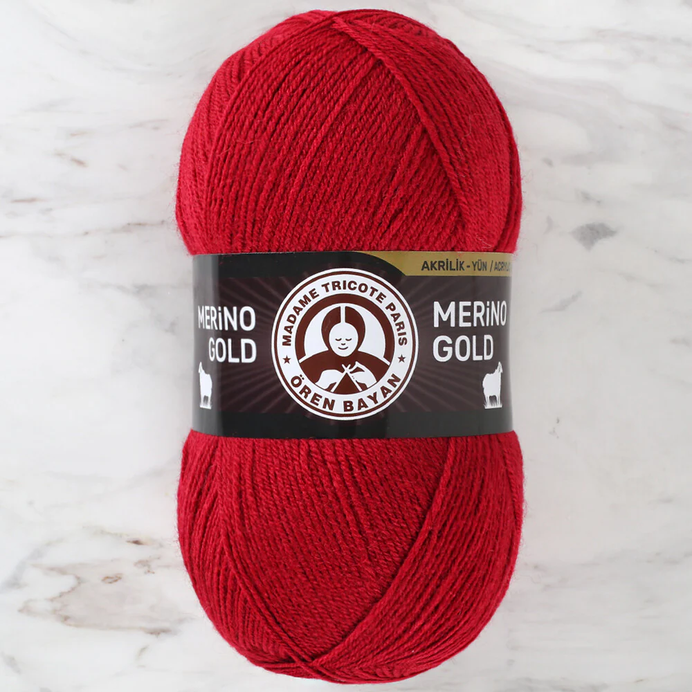 Madame Tricote Paris Merino Gold Yarn, Red - 034