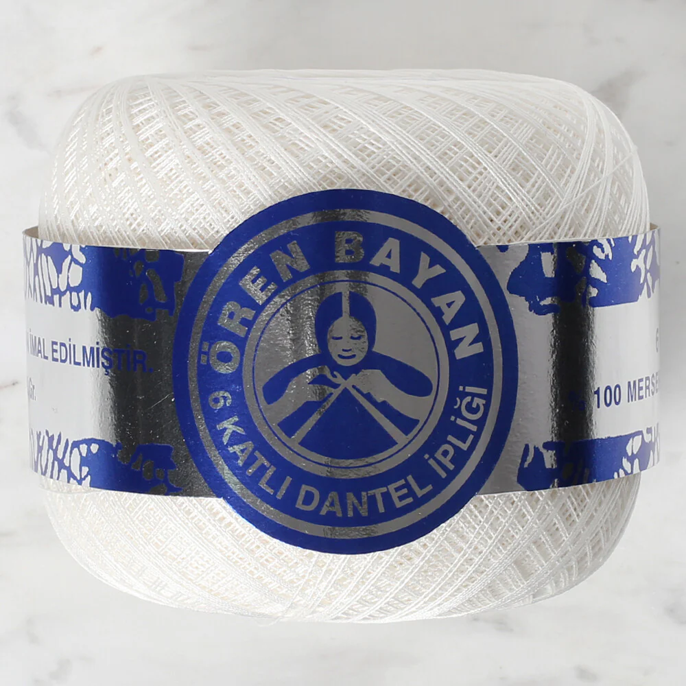 Madame Tricote Paris 100Gr 6 Ply Lace Thread Ball 60 No - White