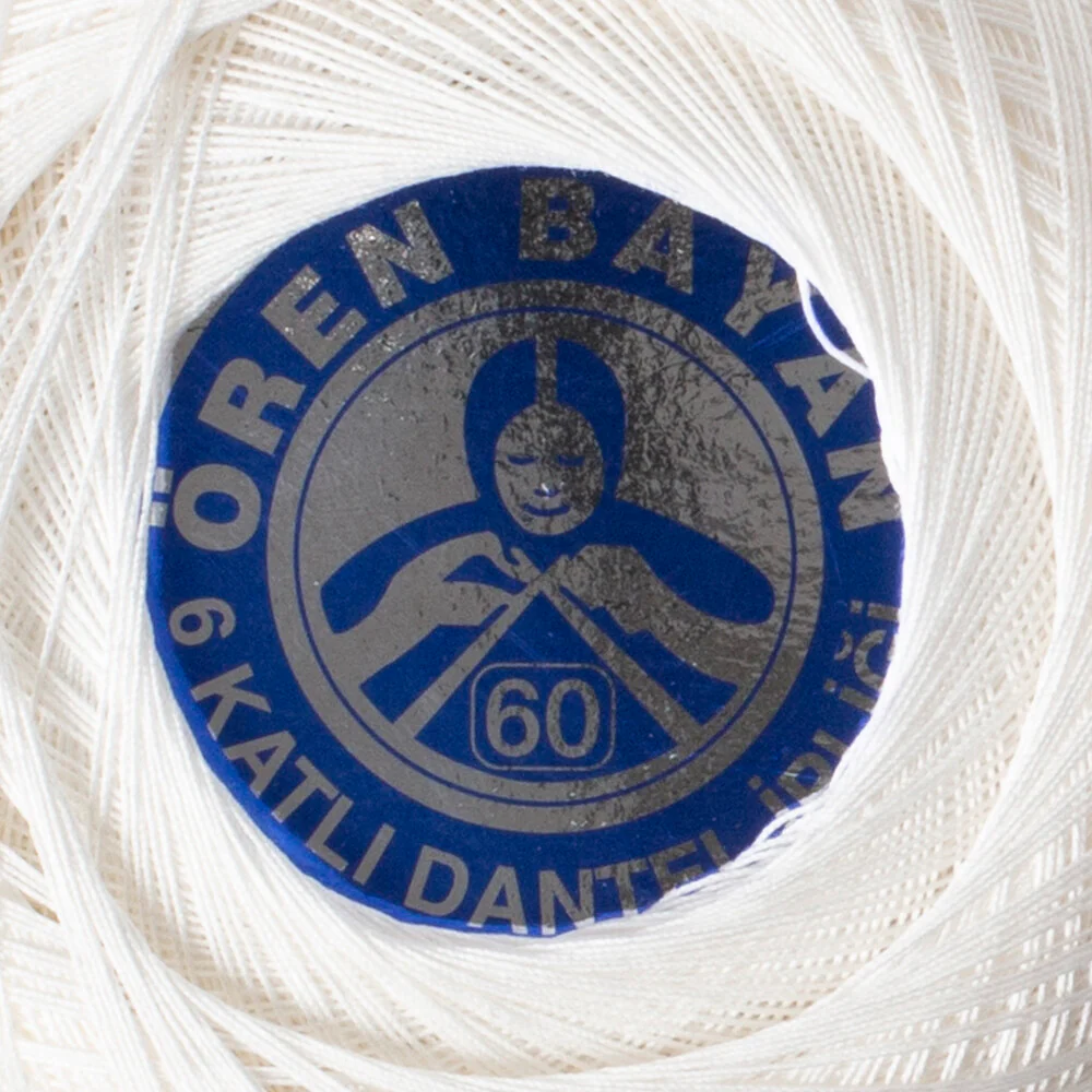 Madame Tricote Paris 100Gr 6 Ply Lace Thread Ball 60 No - White - Image 3