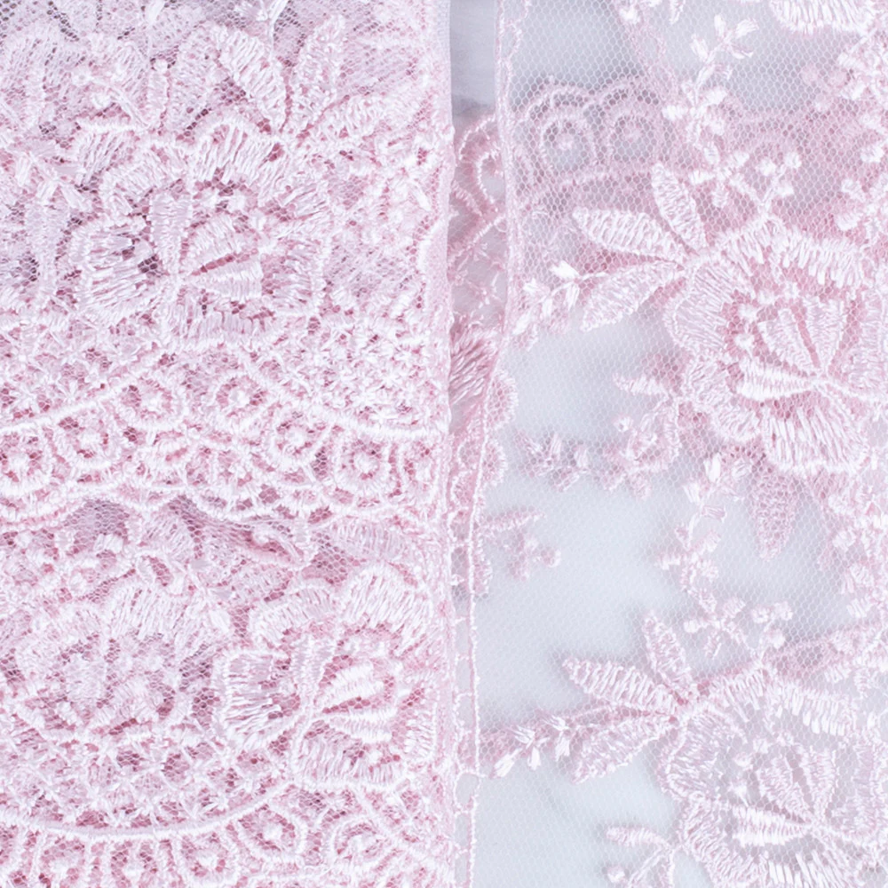 Önel Lace Ribbon, 7 cm, Light Pink, Flower Patterned - 67 - Image 2