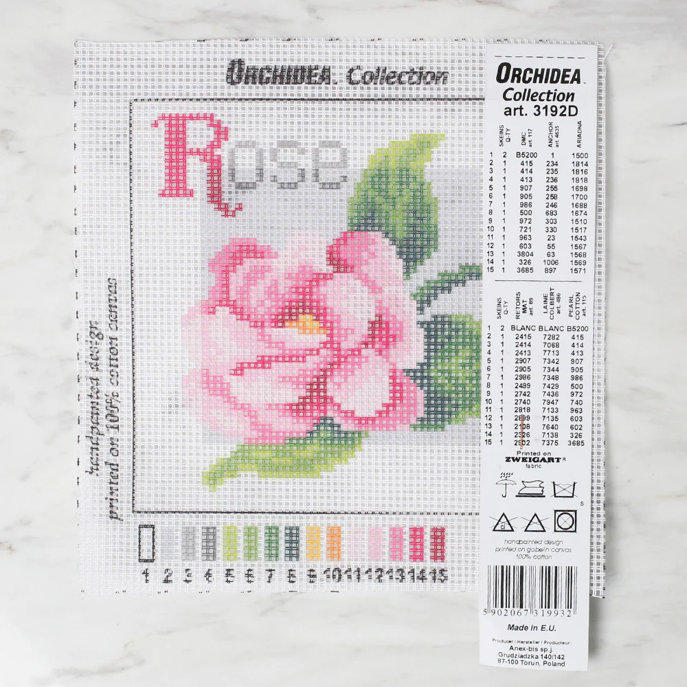 ORCHIDEA 15x15 cm Printed Gobelin, Rose - 319D