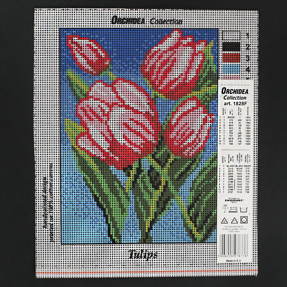 Orchidea 18x24 cm Tulips Printed Gobelin 1828F