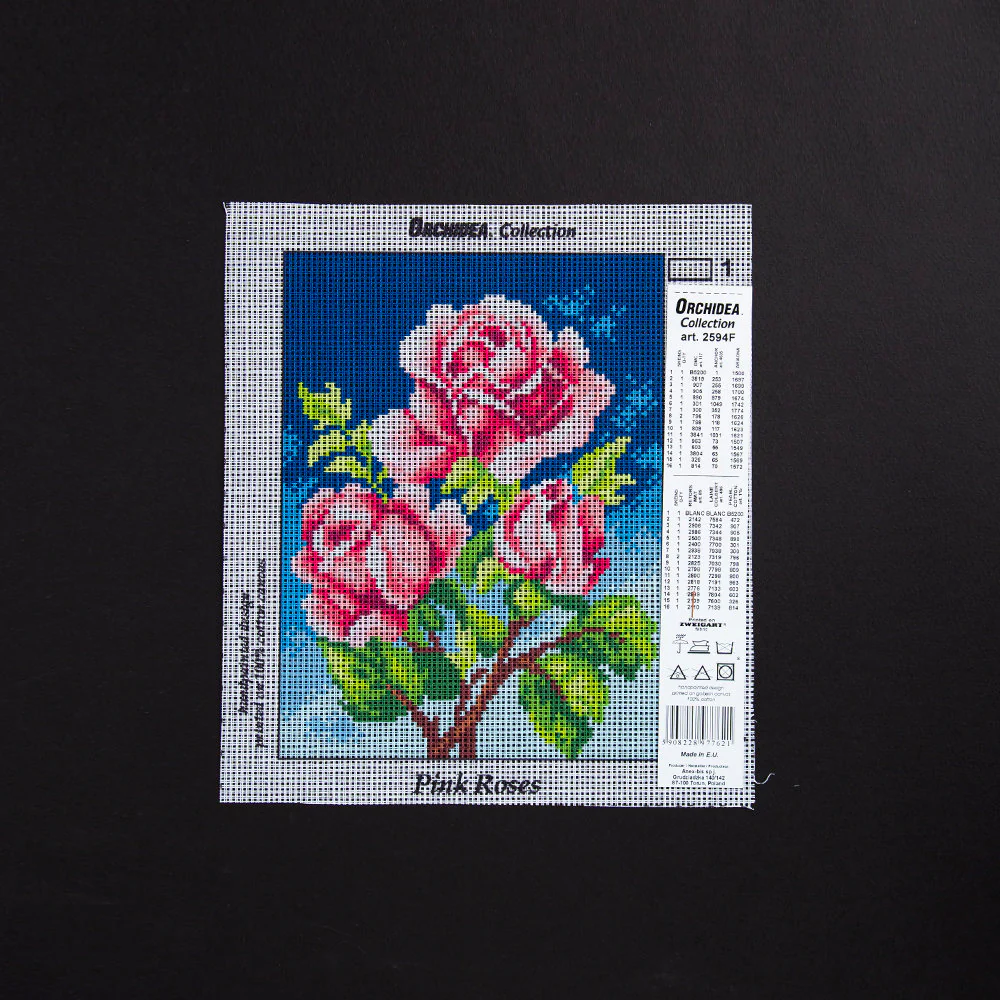 Orchidea 18x24cm Printed Gobelin, Pink Roses - 2594F