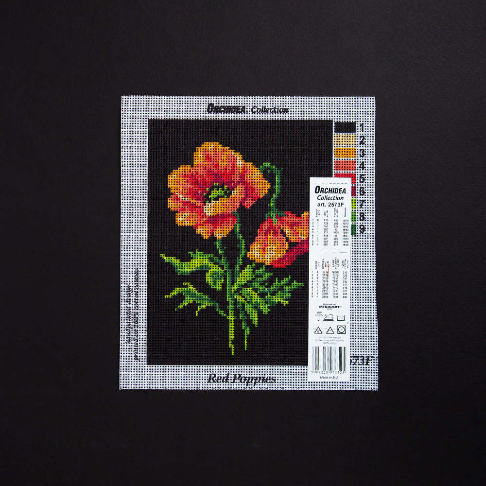 Orchidea 18x24cm Printed Gobelin, Red Poppies - 2573F