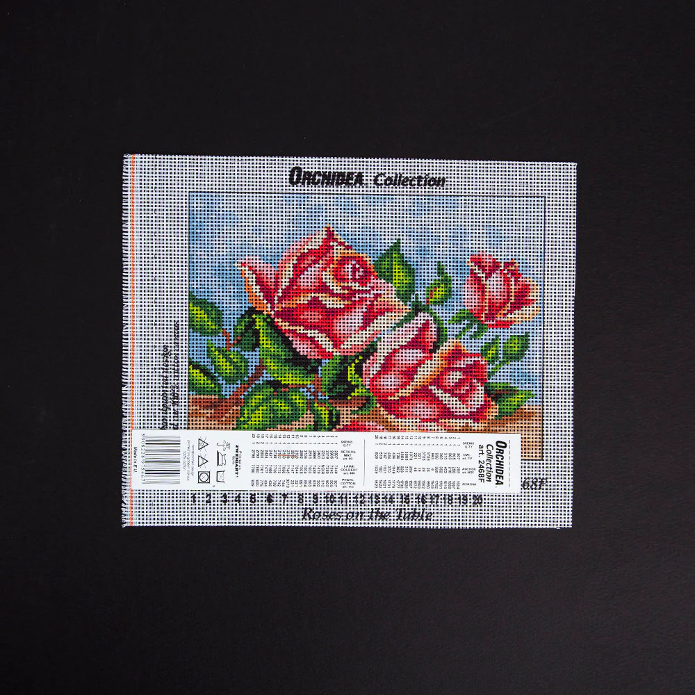 Orchidea 18x24cm Printed Gobelin, Roses on the Table - 2468F