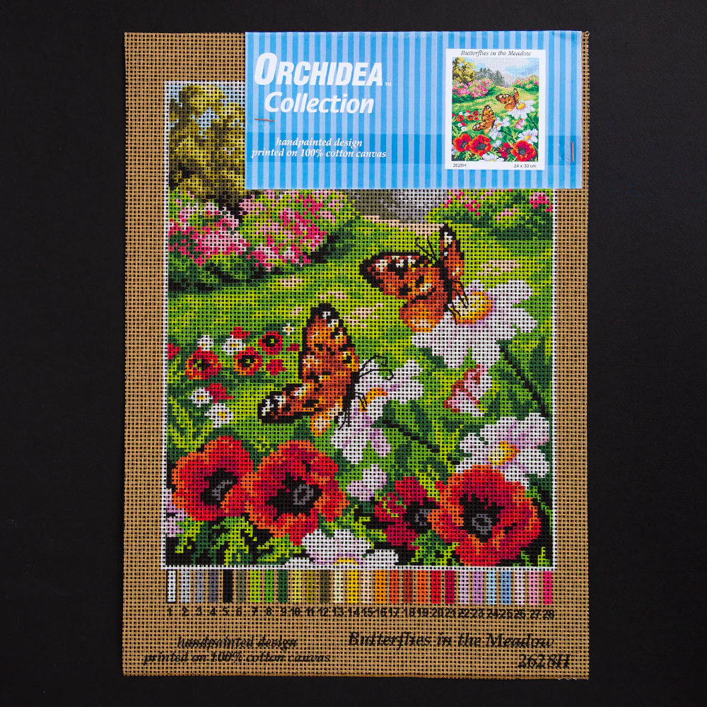 Orchidea 24x30cm Printed Gobelin, Butterfies in the Meadow - 2628H