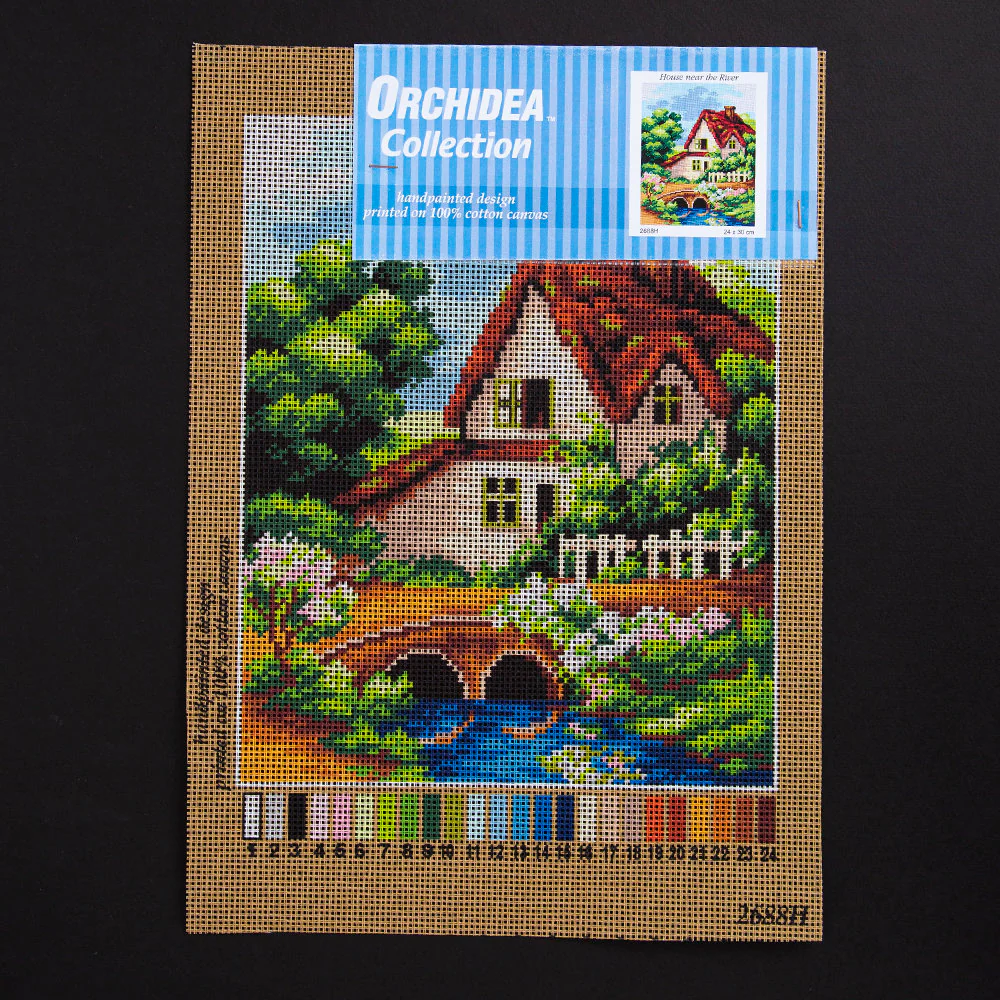 Orchidea 24x30cm Printed Gobelin, House near the River - 2688H