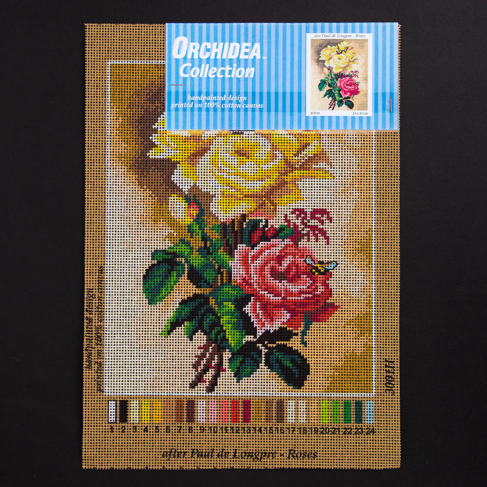 Orchidea 24x30cm Printed Gobelin, Paul de Longpre - Roses - 3001H