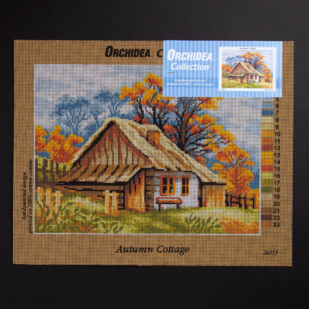 Orchidea 30x40cm Printed Gobelin, Autumn Cottage - 2631J