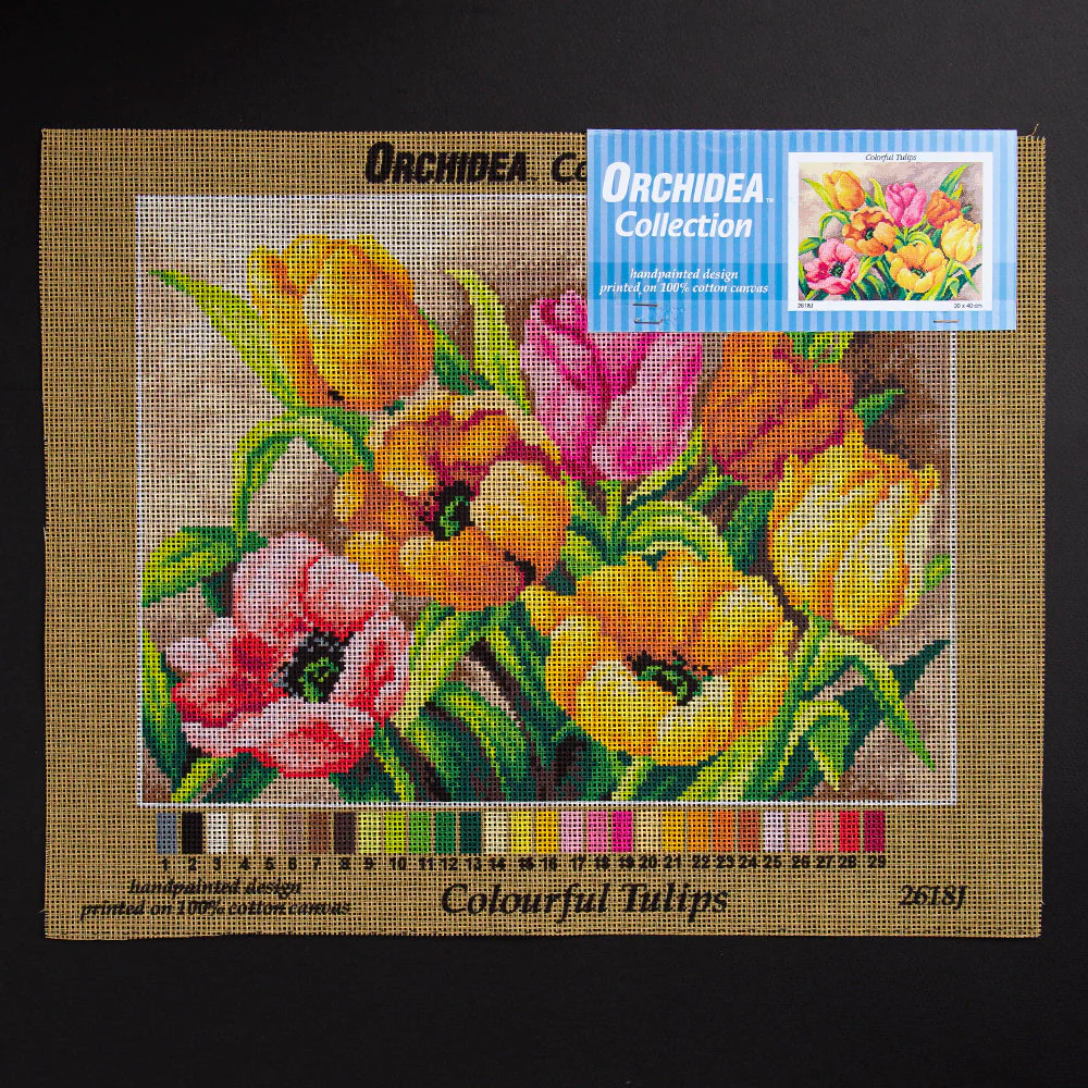Orchidea 30x40cm Printed Gobelin, Colorful Tulips - 2618J