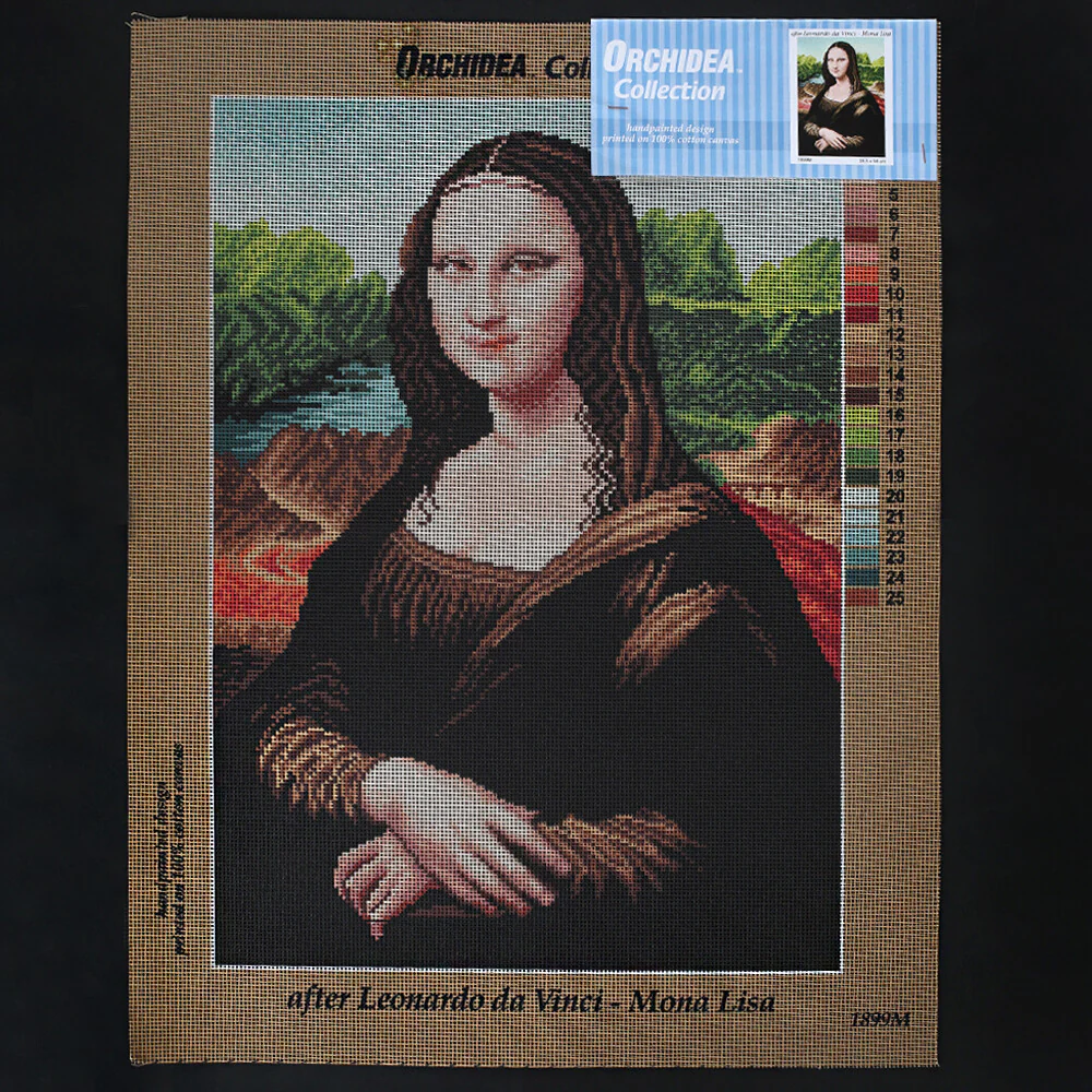Orchidea 38,5x54 cm Leonaro Da Vinci - Mona Lisa Printed Gobelin 1899M