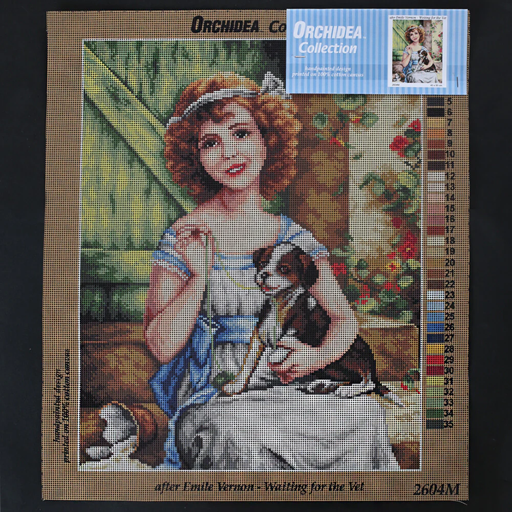 Orchidea 40x50 cm Emile Vernon - Weitting For The Vet Printed Gobelin 2604M