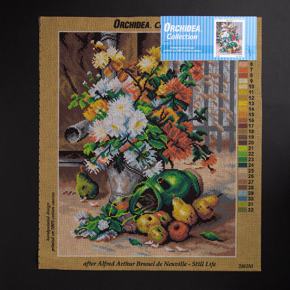 Orchidea 40x50cm Printed Gobelin, Arthur Brunel de Neuville Still Life - 2862M