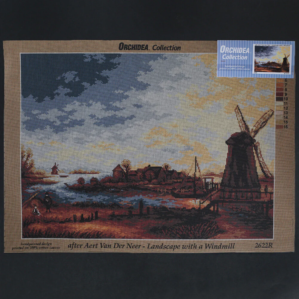 Orchidea 50x70 cm Aert Van Der Neer - Landscape With A Windmill Printed Gobelin 2622R