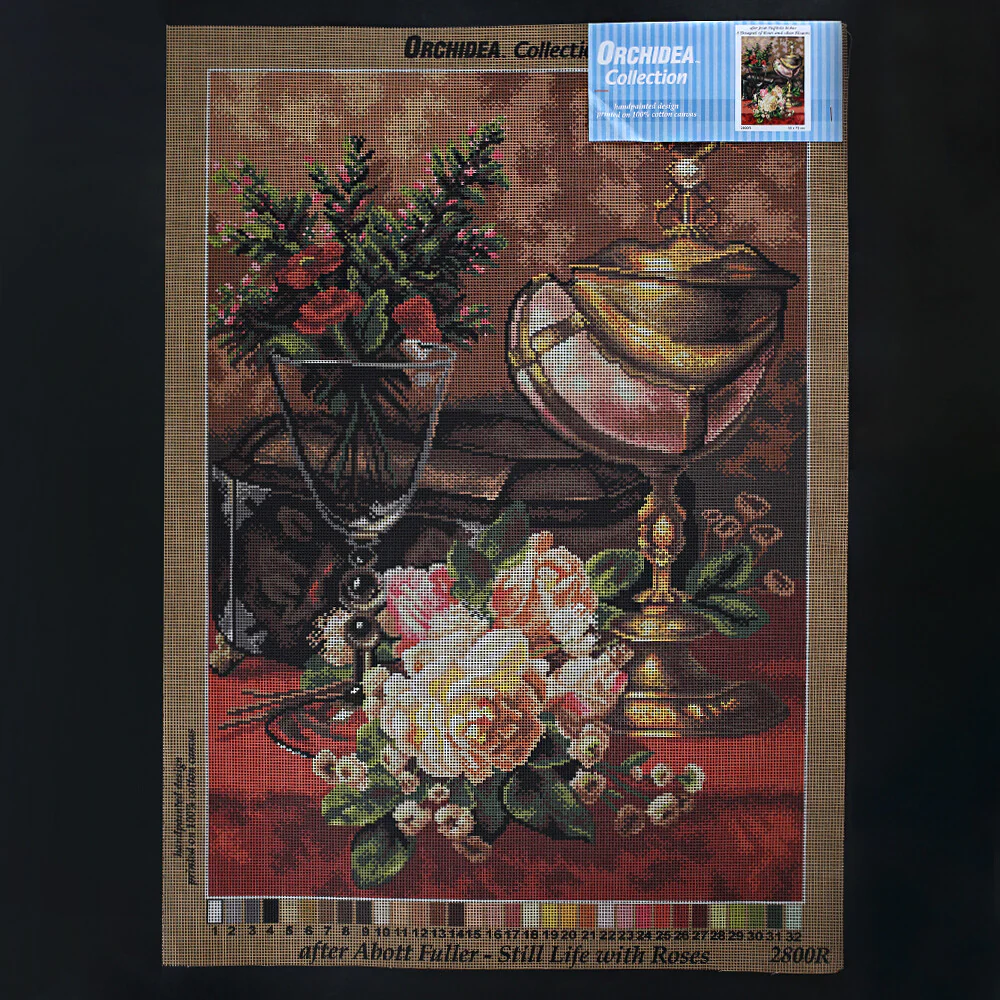 Orchidea 50x70 cm Jean Baptiste - Robie A Bouquet Of Roses And Other Flowers Printed Gobelin 2800R