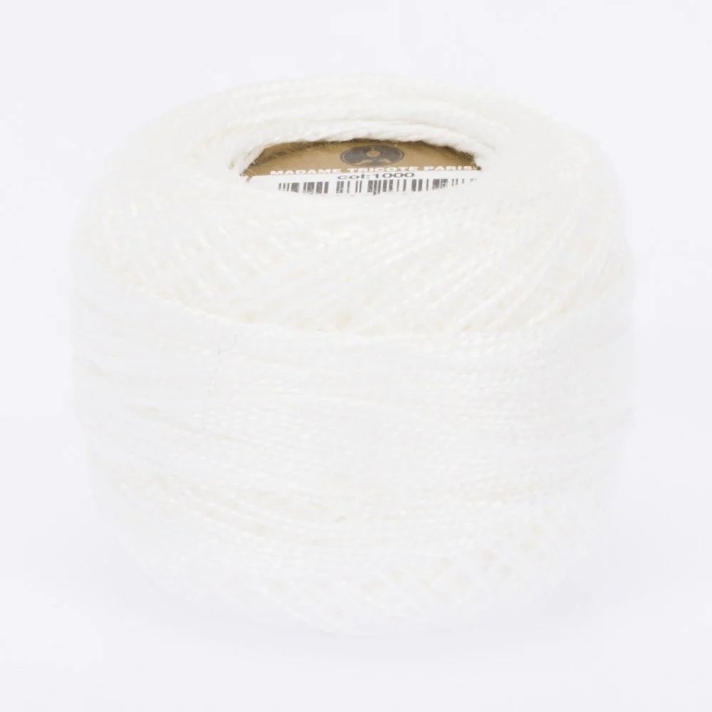 Madame Tricote Paris Koton Perle No:8 Embroidery Thread, White - White